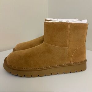 Universal Thread Ankle Boots Womens Size 7 Faux Brown Suede Side Zip Memory Foam